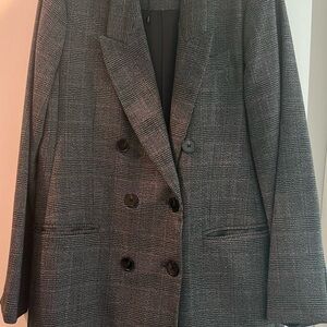 Plaid double-breasted blazer